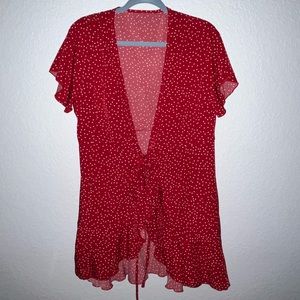 Red Mini Wrap Dress